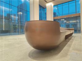 深圳萬豐海岸科創中心大堂不銹鋼吧臺